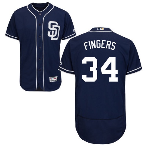 Padres #34 Rollie Fingers Navy Blue Flexbase Authentic Collection Stitched MLB Jersey